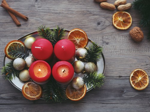 Image garnish, candle, recipe, vegetarian food, christmas decoration