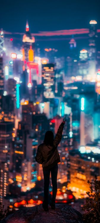 路灯, 城市景观, 建筑, 城市, 大都会 壁纸 1080x2400 允许