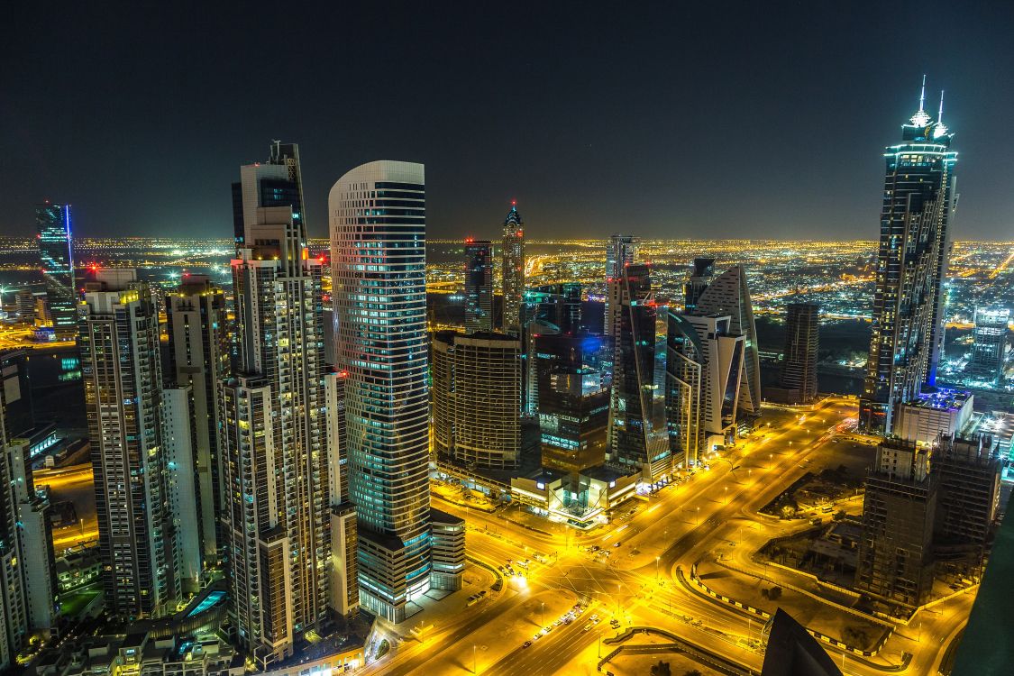 city buildings during night time