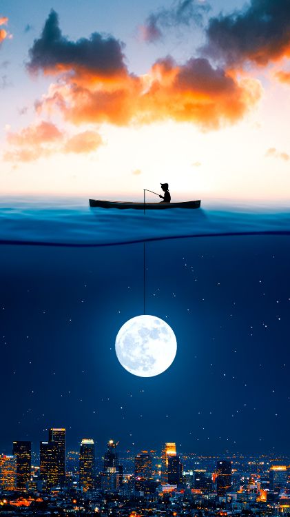 Efecto de Profundidad de Los Sueños de Pesca, Ios, Ambiente, Edificio, Luz. Wallpaper in 2160x3840 Resolution