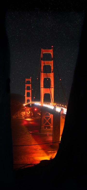 Image golden gate bridge during night time