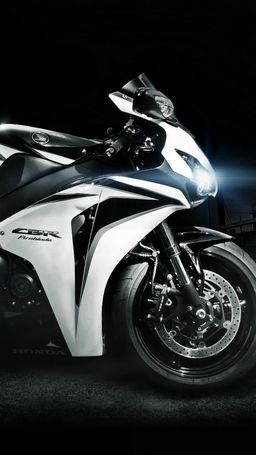 Image white and black sports bike