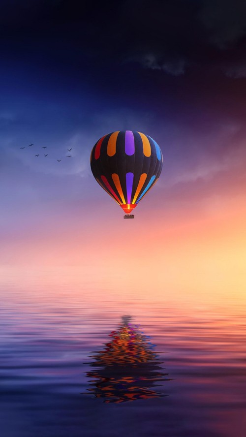 Image 2021, water, cloud, hot air ballooning, aerostat