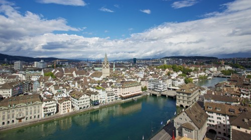 Image aerial view of city buildings during daytime