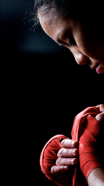 Young Female Kickboxing Fighter Training in the Gym Stock Image - Image of  fight, boxer: 169403391