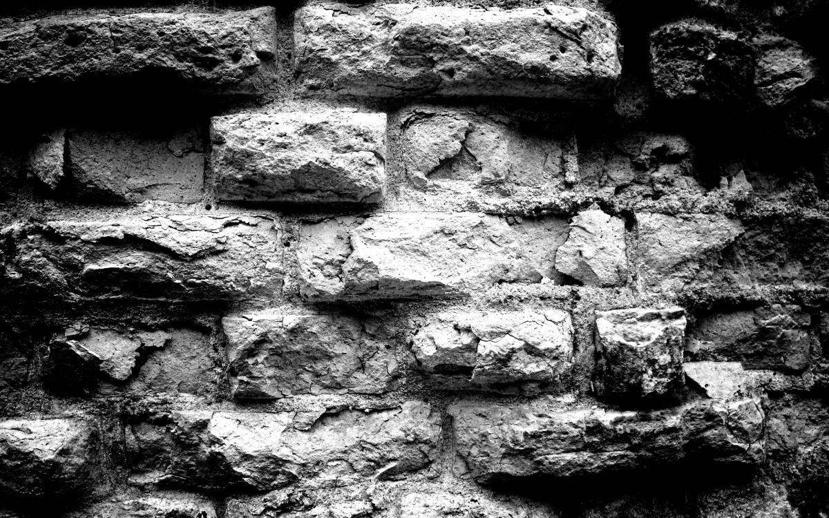 Photo en Niveaux de Gris D'un Mur de Briques. Wallpaper in 2560x1600 Resolution