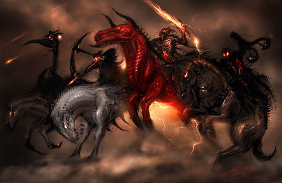 Illustration de Dragon Rouge et Noir. Wallpaper in 3200x2076 Resolution