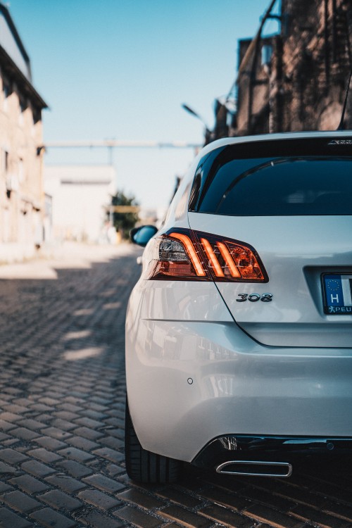 Image white car on road during daytime