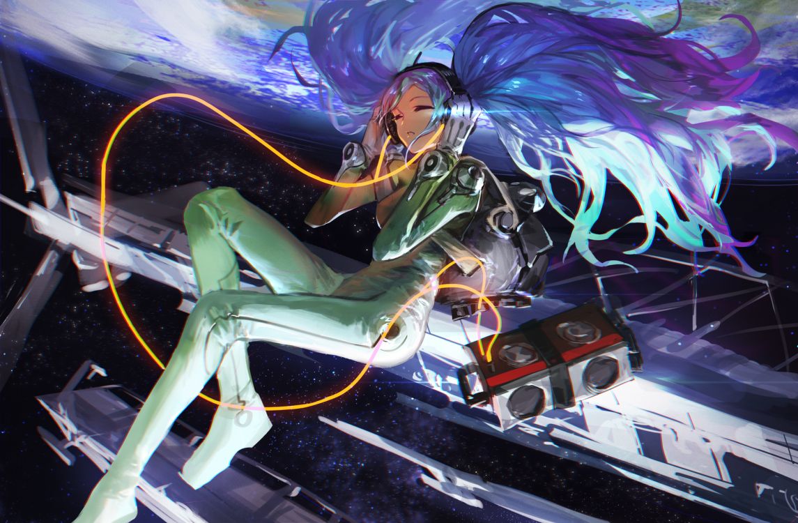 Hatsune Miku, Vocaloid, Kunst, Anime, Fiktion. Wallpaper in 1984x1299 Resolution