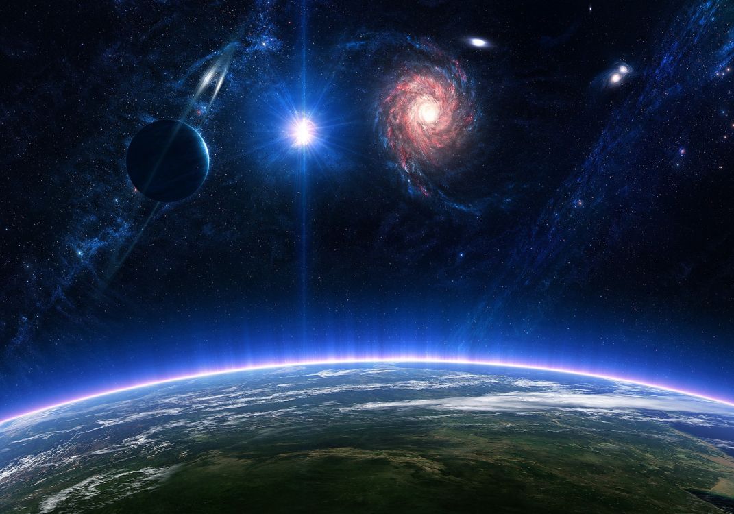 Ilustración de Galaxia Azul y Blanca. Wallpaper in 2000x1400 Resolution