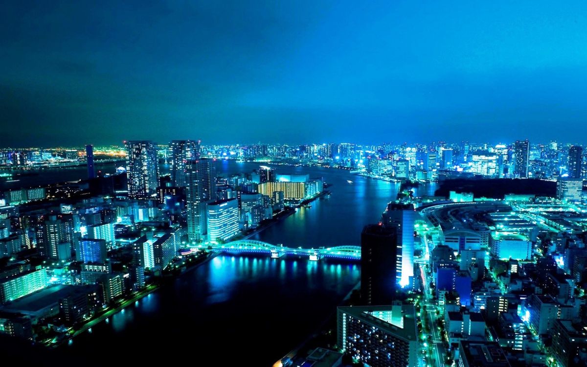 Skyline Der Stadt Bei Nacht Night. Wallpaper in 2560x1600 Resolution