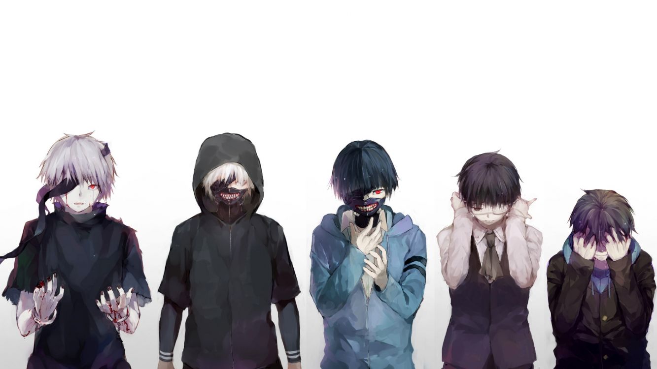 肯kaneki, 东京食尸鬼, 视力保健, 服装, 食尸鬼 壁纸 2560x1440 允许
