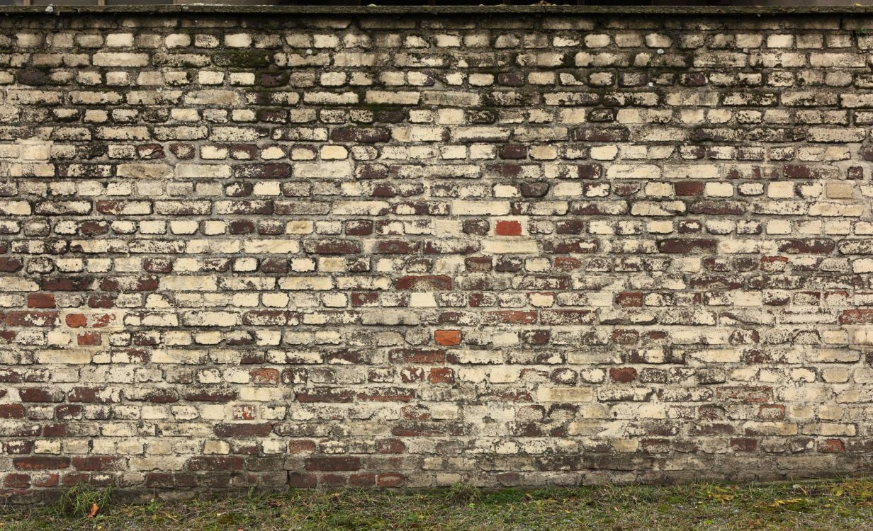 Pared de Ladrillo Marrón Con Campo de Hierba Verde. Wallpaper in 3000x1826 Resolution