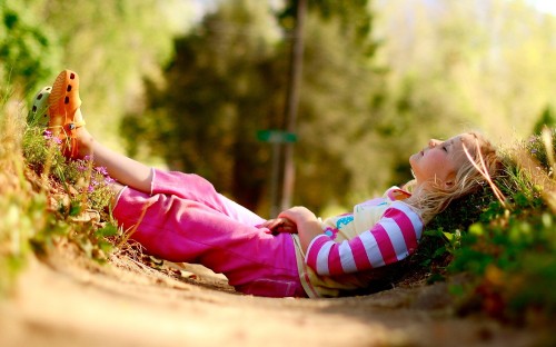 Image pink, child, fun, nature, pinkie