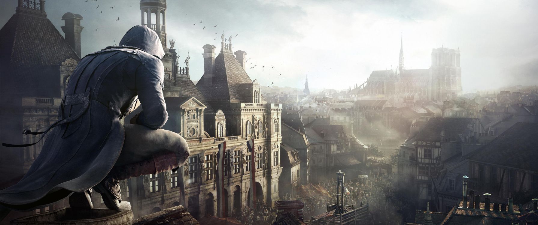 Assassins Creed Unity, Assassins Creed Syndicate, Metropolis, Arno Dorian, Building. Wallpaper in 3440x1440 Resolution