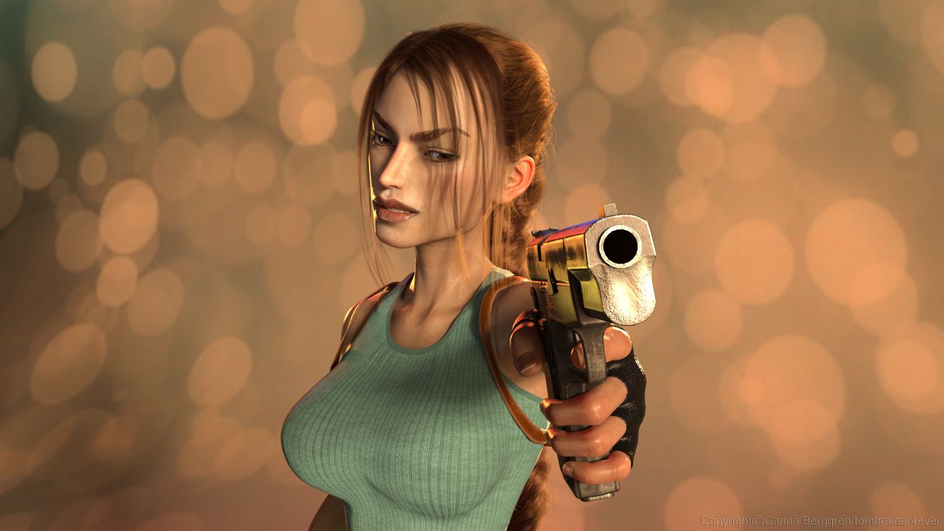 Arte, Arma, Lara Croft, Lara Croft Tomb Raider, Tomb Raider. Wallpaper in 3840x2160 Resolution