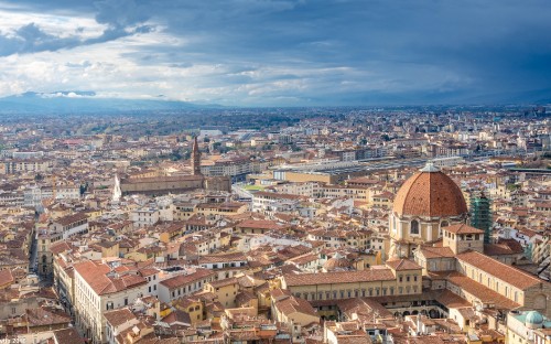 Image aerial view of city buildings during daytime