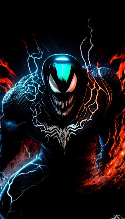 Venin, Illustration, Superhero, Cartoon, Supervillain. Wallpaper in 2048x3584 Resolution