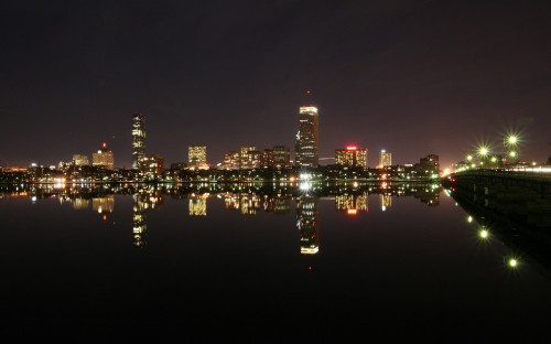 Image city skyline during night time