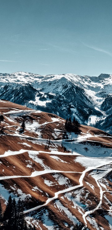 Image mountainous landforms, mountain, mountain range, ridge, winter