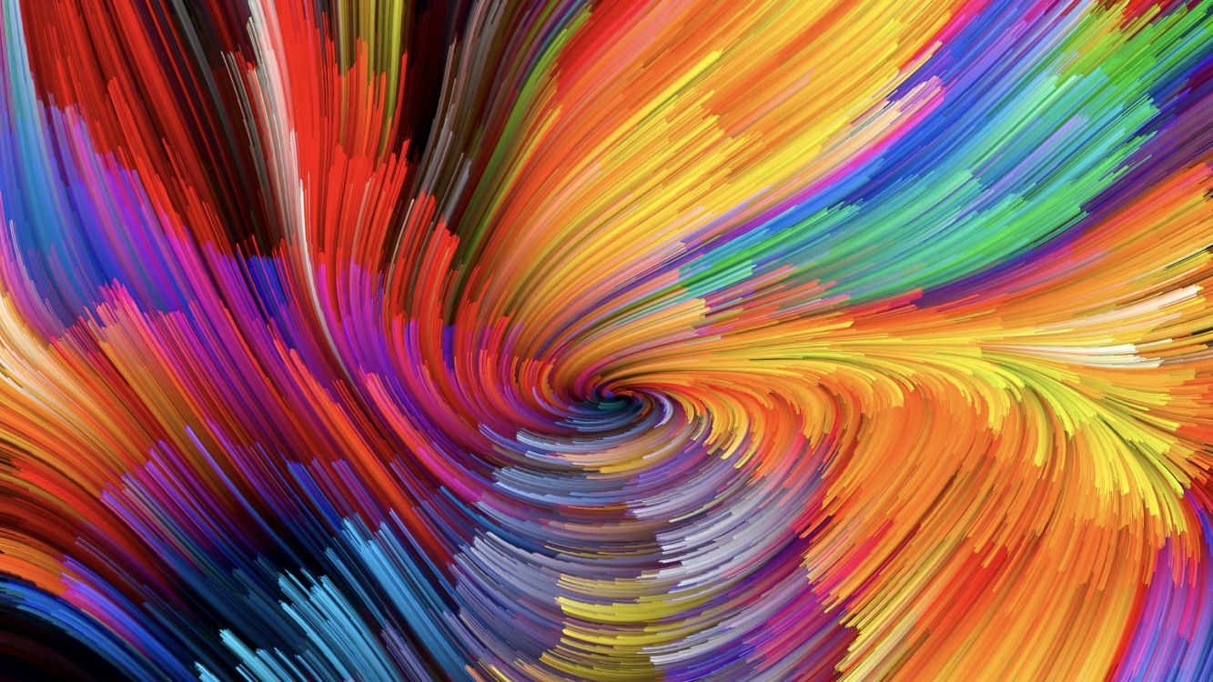 Peinture Abstraite Rouge Jaune Bleu et Violet. Wallpaper in 5120x2880 Resolution