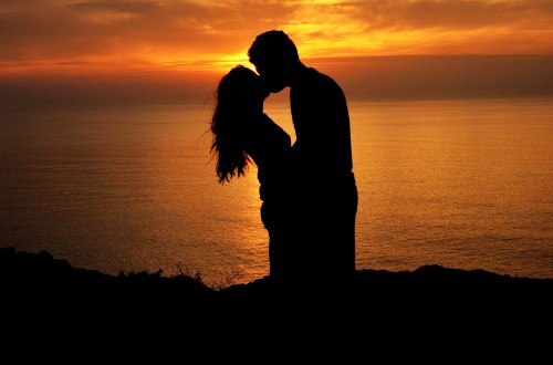 Image romance, silhouette, People in nature, love, backlighting