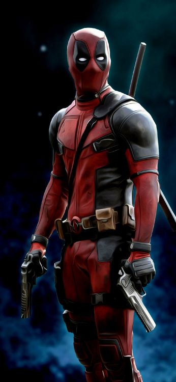 Wade Wilson, Cartel, Arte, Superhéroe, Android. Wallpaper in 1200x2600 Resolution