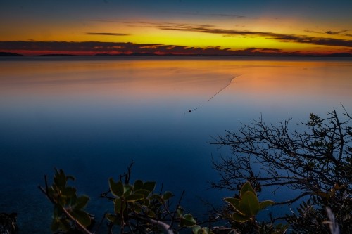 Image sunset, nature, water, horizon, cloud