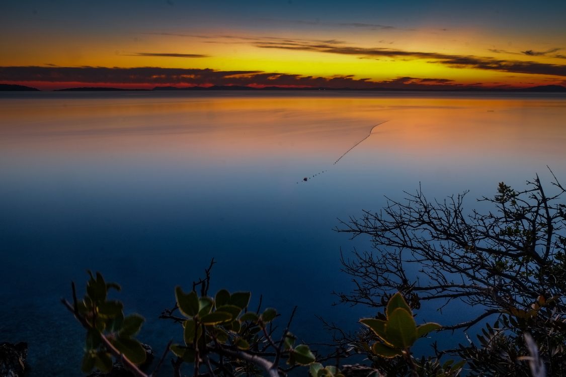 sunset, nature, water, horizon, cloud