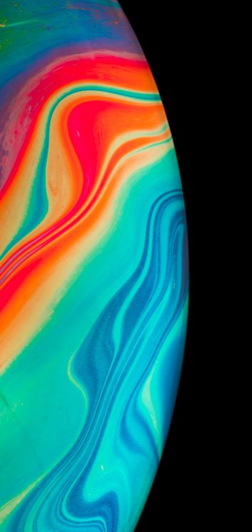 Orange, Art, Peinture Acrylique, Liquid, Eau. Wallpaper in 1420x3000 Resolution