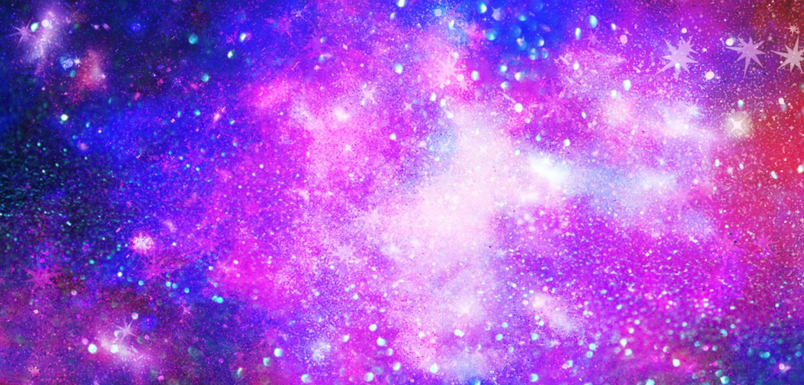 Illustration de la Galaxie Violette et Bleue. Wallpaper in 2889x1384 Resolution