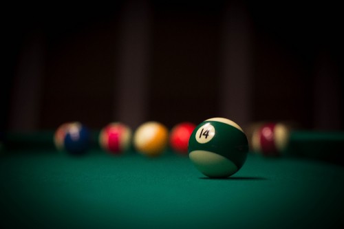 Image billiard ball on billiard table