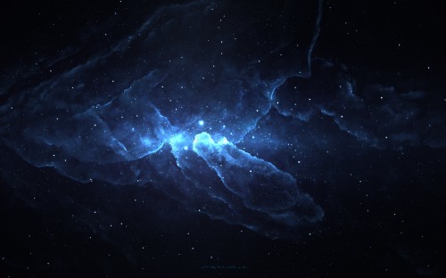 Image white and blue galaxy illustration