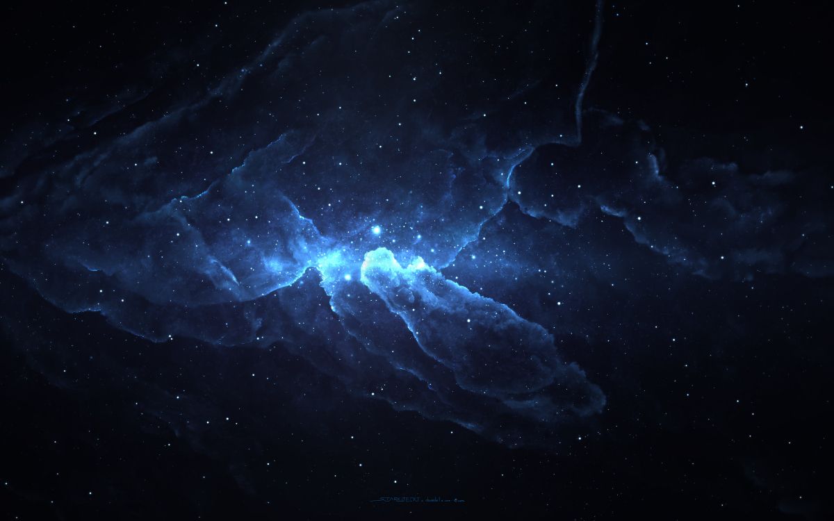 Ilustración de Galaxia Blanca y Azul. Wallpaper in 7680x4800 Resolution