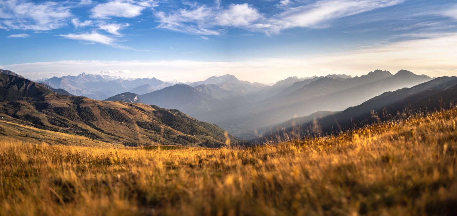 Alpes, Paysage Naturel, Highland, Horizon. Wallpaper in 7317x3465 Resolution