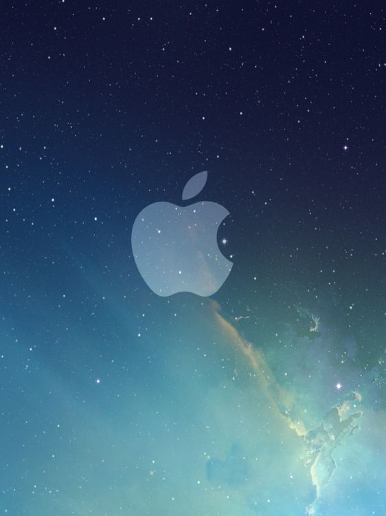 Apple Logo on Blue Sky. Wallpaper in 1536x2048 Resolution