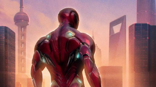 Image red and black iron man