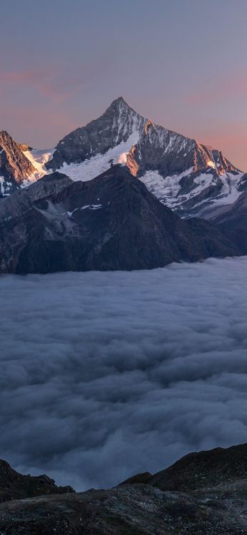 Natur, Alpen, Mount Scenery, Gletscher, Cloud. Wallpaper in 1290x2796 Resolution
