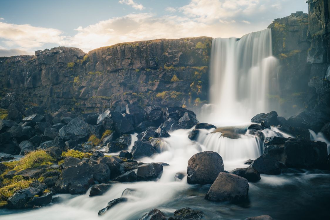 Wasserfall, Xarrfoss, Seljalandsfoss, Natur, Cloud. Wallpaper in 4000x2668 Resolution