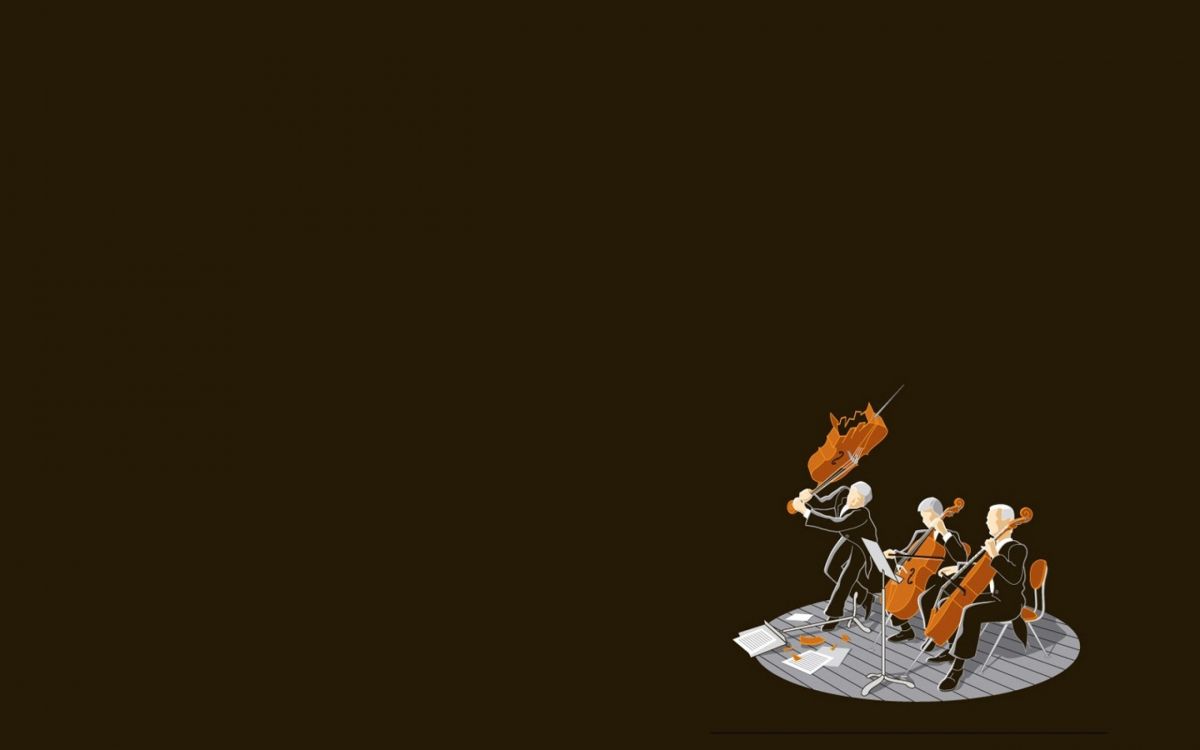 Orchester, Musiker, Cello, Cartoon, Illustration. Wallpaper in 2560x1600 Resolution