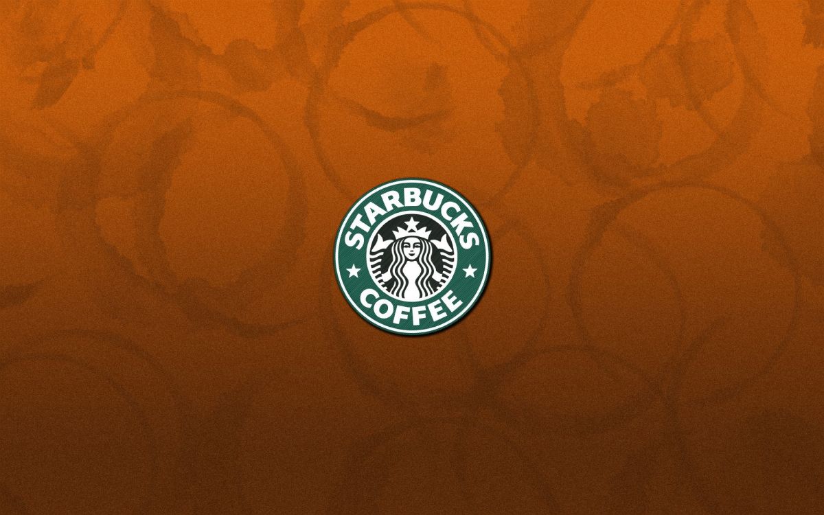 Starbucks Coffee Logo Auf Orangem Textil. Wallpaper in 1920x1200 Resolution