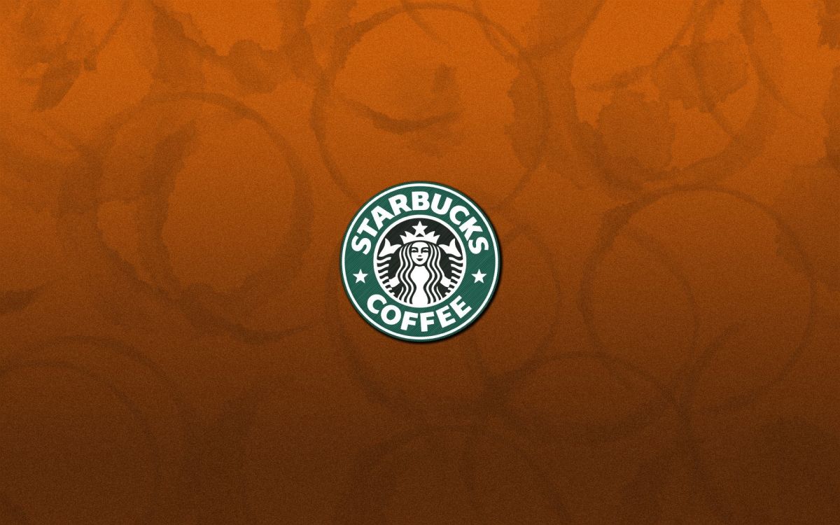 Logotipo de Starbucks Coffee en Textil Naranja. Wallpaper in 1920x1200 Resolution