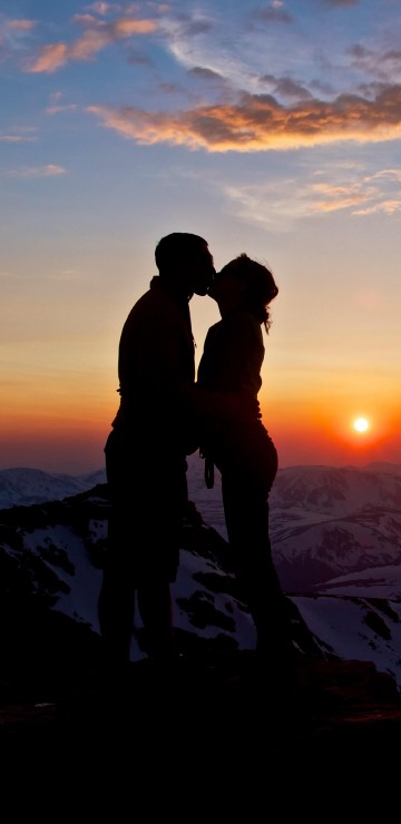 Image People in nature, sunrise, sunset, mountain, horizon