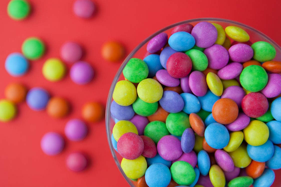 Assorted Color of Candies in Clear Glass Bowl. Wallpaper in 4000x2667 Resolution