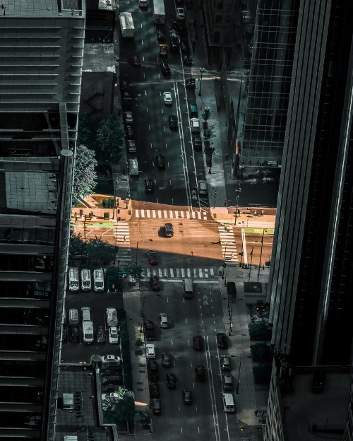 Image aerial view of city buildings during daytime