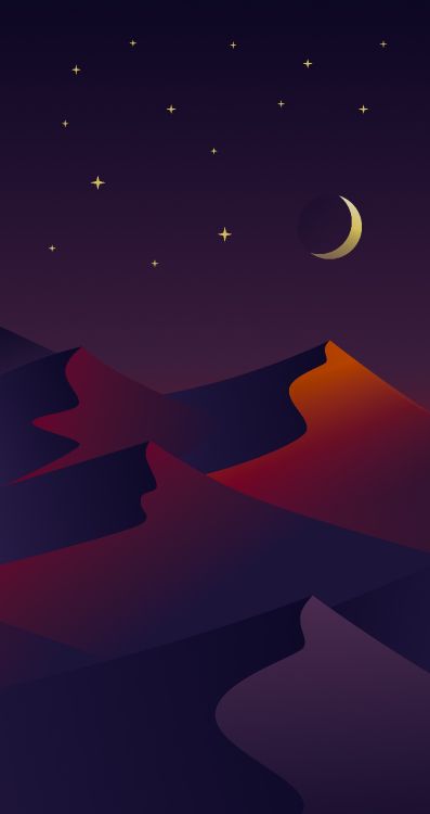 气氛, 性质, 月亮, Crescent, 艺术 壁纸 1704x3216 允许