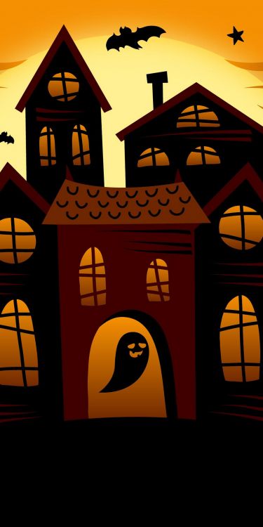 Halloween, La Casa Encantada, Dibujo, Jack O'lantern, Gráficos. Wallpaper in 1080x2160 Resolution
