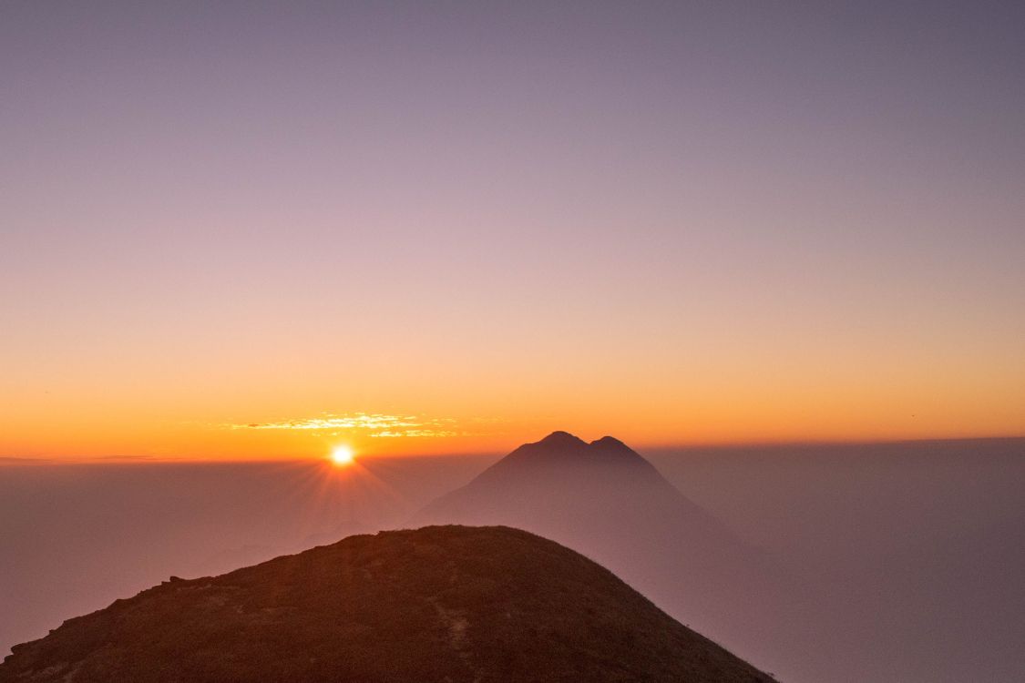 sunset, horizon, sunrise, morning, mountain