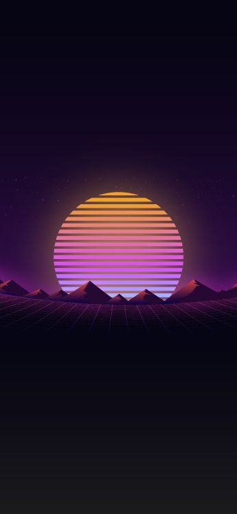 Atmosphäre, Natur, Afterglow, Purpur, Orange. Wallpaper in 2340x5070 Resolution