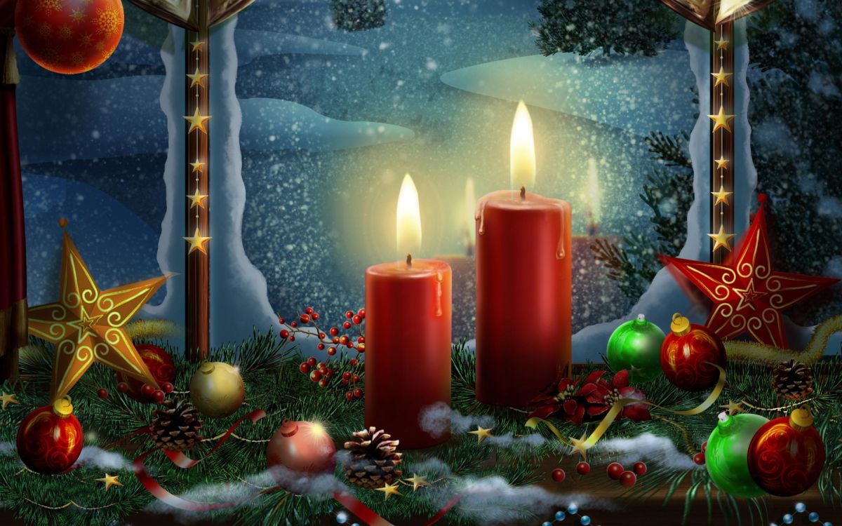 Bougie, Décoration de Noël, Événement, Jingle Bell, Sapin. Wallpaper in 2880x1800 Resolution